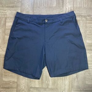 Lululemon Men's Golf  Shorts Commission Chinos Warpstreme Stretch Navy - 34 x 7"
